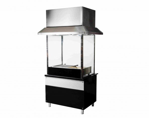 Holzkohlegrill mit Unterschrank, 1540x850x2400